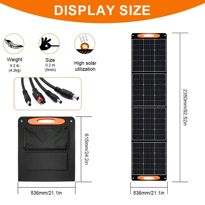 Panel solar plegable de 200 W  - Solar Panel 200W reseña y precio