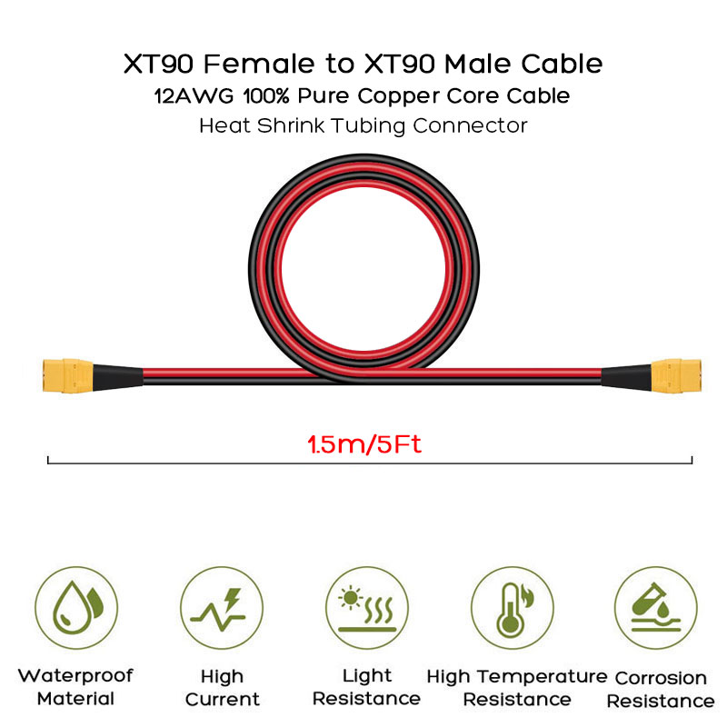 Cable XT90 Macho a XT90 Hembra - Outdoor Power Station reseña y precio